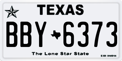 TX license plate BBY6373