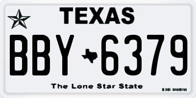 TX license plate BBY6379