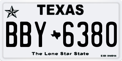 TX license plate BBY6380