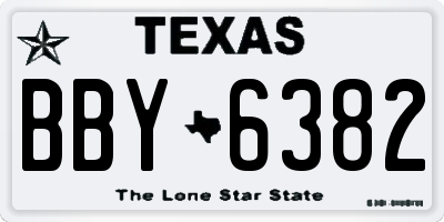 TX license plate BBY6382