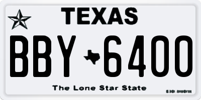 TX license plate BBY6400