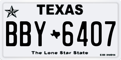 TX license plate BBY6407