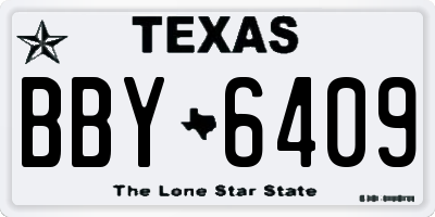 TX license plate BBY6409