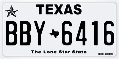 TX license plate BBY6416