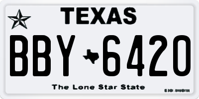 TX license plate BBY6420