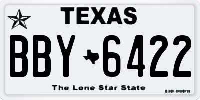 TX license plate BBY6422