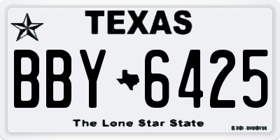 TX license plate BBY6425