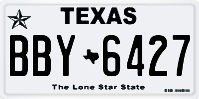 TX license plate BBY6427