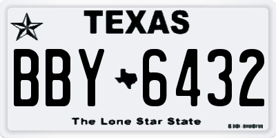 TX license plate BBY6432