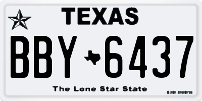 TX license plate BBY6437