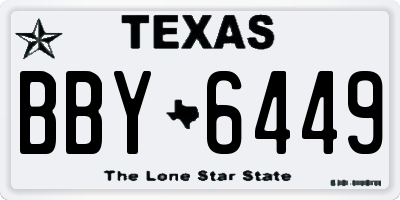 TX license plate BBY6449