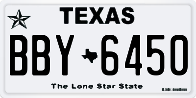 TX license plate BBY6450