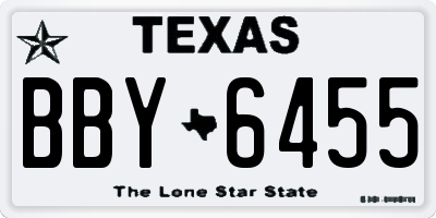 TX license plate BBY6455