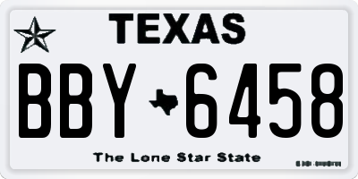 TX license plate BBY6458