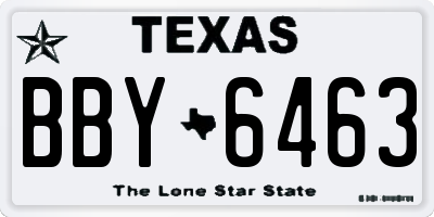 TX license plate BBY6463