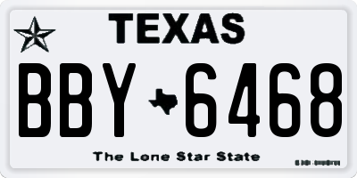 TX license plate BBY6468