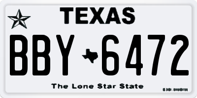TX license plate BBY6472