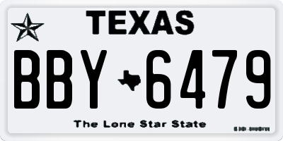 TX license plate BBY6479