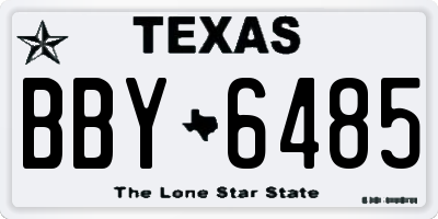 TX license plate BBY6485