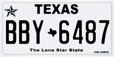 TX license plate BBY6487
