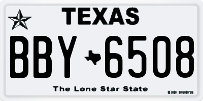 TX license plate BBY6508