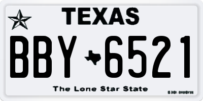 TX license plate BBY6521