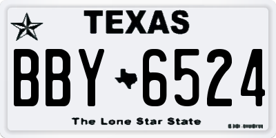 TX license plate BBY6524