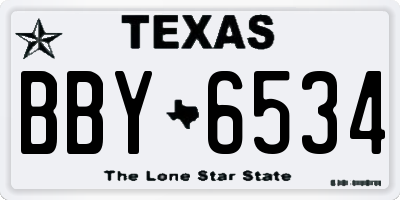 TX license plate BBY6534