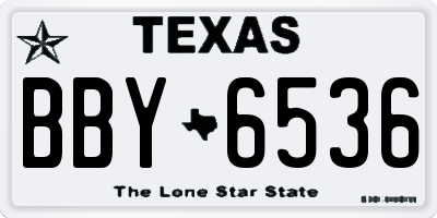 TX license plate BBY6536
