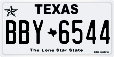 TX license plate BBY6544