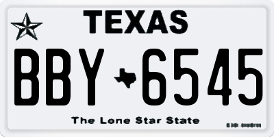 TX license plate BBY6545