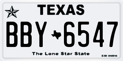 TX license plate BBY6547