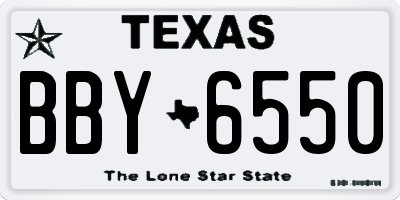 TX license plate BBY6550