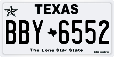 TX license plate BBY6552
