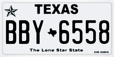 TX license plate BBY6558