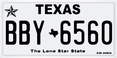 TX license plate BBY6560