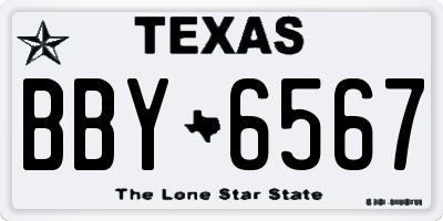 TX license plate BBY6567