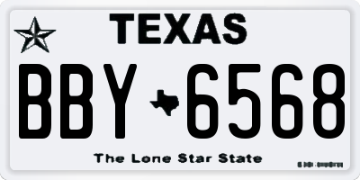 TX license plate BBY6568