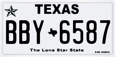 TX license plate BBY6587