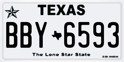 TX license plate BBY6593