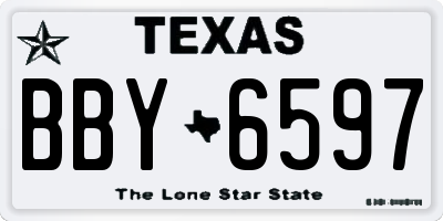 TX license plate BBY6597
