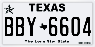 TX license plate BBY6604