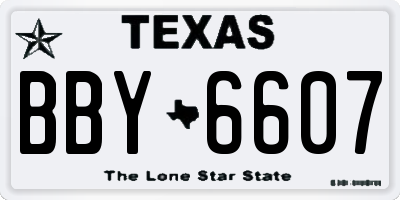 TX license plate BBY6607