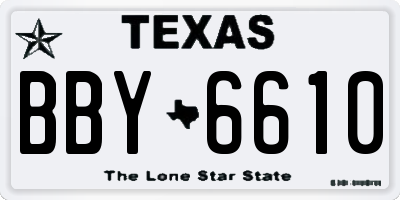 TX license plate BBY6610