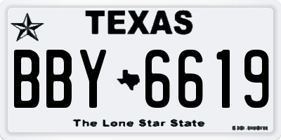 TX license plate BBY6619