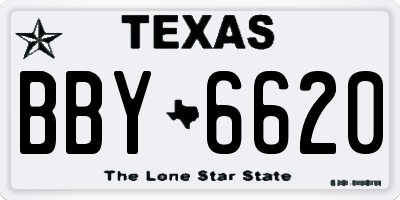 TX license plate BBY6620