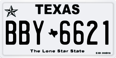 TX license plate BBY6621