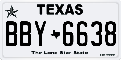 TX license plate BBY6638
