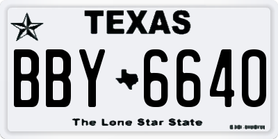 TX license plate BBY6640