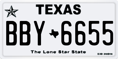 TX license plate BBY6655